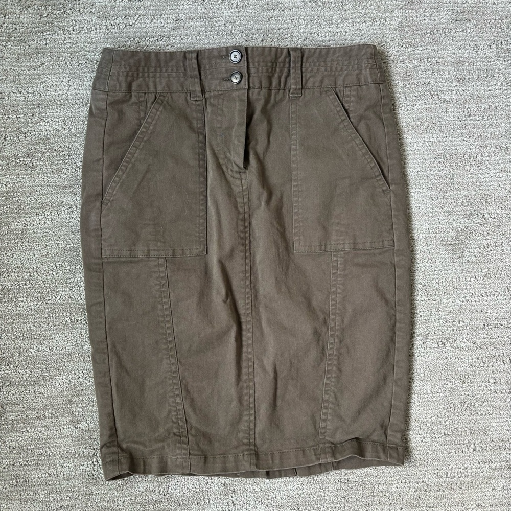 Loft Olive Green khaki pencil skirt high waisted size 00